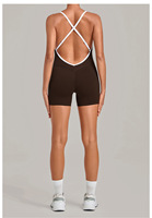 Combinaison de yoga Lcool Color Block à dos croisé, une pièce, sans manches, grande taille, extensible dans quatre directions, vêtements de sport légers