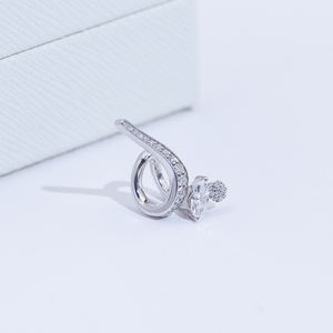 Pendientes de Diamantes con Baño de Oro Blanco S925 MSE-874 de Messi Jewelry para Mujer - Product Image 2