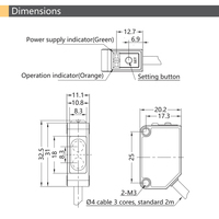 Sensor Saklar Fotoelektrik Refleksi Difus Induktif NPN Seri EW-BGD300 untuk Inspeksi Lini Produksi