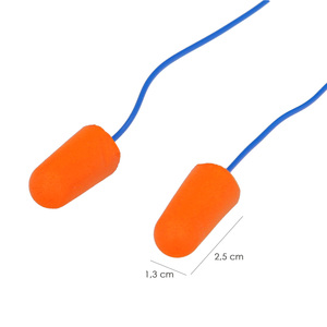 Tapones para los Oídos de Espuma, Juego de 2 Tapones con Cordón, SNR 31 dB - Product Image 2