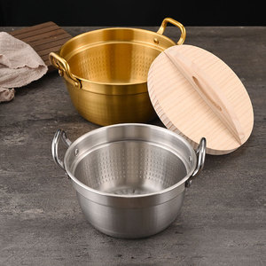 Olla para Fideos de Acero Inoxidable Estilo Coreano Sus304 con Doble Asa y Tapa, Compatible con Inducción, 1.1L-2L - Product Image 3