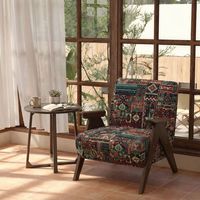 Nördlicher Ethno-Stil Vintage Massivholz Relaxsessel – Wohnmöbel für Balkon, Wohnzimmer & Schlafzimmer zur Entspannung
