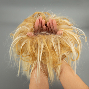 Moño de pelo sintético para mujer, moño <span class=keywords><strong>Scrunchie</strong></span>, banda elástica, Donut Updo, postizo, banda de goma, postiche de pelo desordenado para un aspecto elegante - Product Image 2