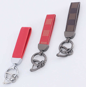 Laser Cut Engravable Blank Engraving Laser Sublimation Luxury Leather Name Key Chain High End Custom Leather and Metal <b>Keychain</b> - Product Image 3