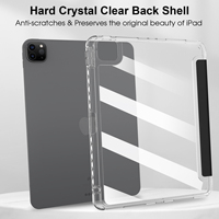 Nouvel arrivage étui triple pliable en cristal transparent pour iPad Pro 13 pouces M5 2025 8e génération tablette acrylique dur PC couverture arrière