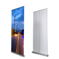 Bannière enroulable de luxe standard portable 85x200 en aluminium avec logo et support