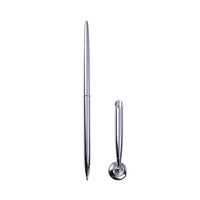 Support de bureau pour stylo à bille, support pivotant, entonnoir, artisanat, métal fin, rétractable, léger, or, argent, stylo de bureau
