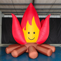 Modèle publicitaire gonflable flamme de feu de camp extérieur en tissu Oxford, motif dessin animé mignon, pour décoration d'événements et de fêtes, accessoire de présentation