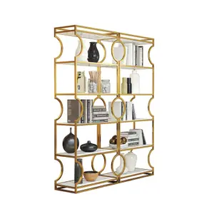 Nordic ferro art golden living room living room portico partizione scaffale artigianato creativo di visualizzazione scaffale cremagliera - Product Image 1