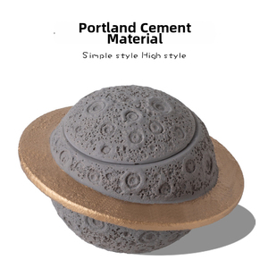 Kotak Penyimpanan Abu Hewan Peliharaan Kustom Planet Cement Firing Ceramic Pet Memorial Urn Buatan Tangan Ukuran Kecil untuk Anjing Kucing - Product Image 2