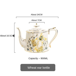 Fuqian HU — théière à café en porcelaine, peinture à la main anglaise Vintage, Style <span class=keywords><strong>palais</strong></span>, bouilloire, service à thé - Product Image 3