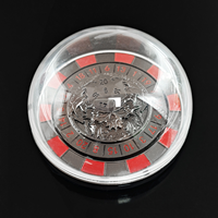 Roue de roulette D20 en métal style casino – Design éclaboussures de sang gravé, durable et écologique, pour joueurs de RPG et jouets anti-stress