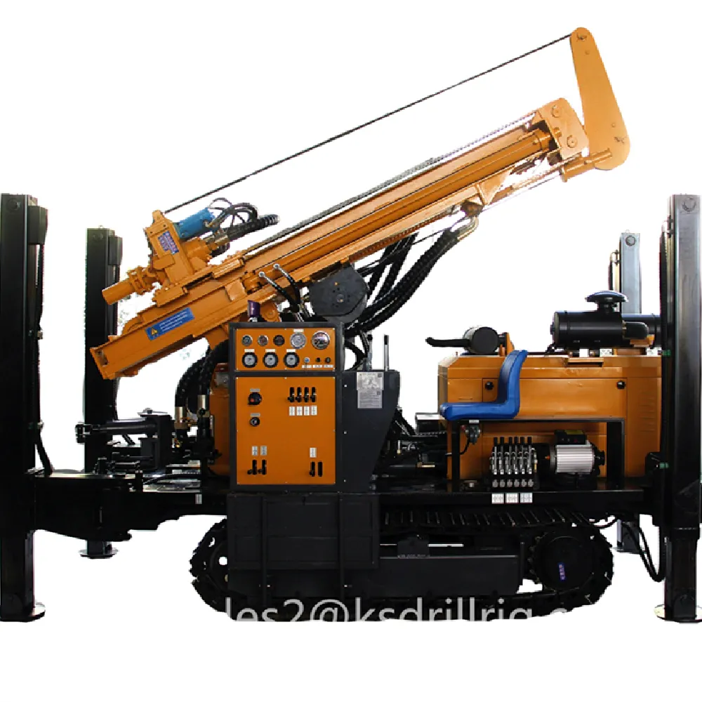 200m water well drilling machine with Electric welding drill rod hoist lifting water well rig