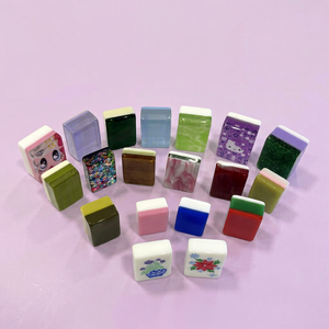Acrylic Blue Mahjong <b>Tiles</b> 30x23x13mm Glossy Custom Logo Chess Card Entertainment - Product Image 1