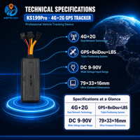 Traceur de sécurité pour véhicule J16 4G avec microphone, surveillance vocale, détection d'arrêt du moteur et plateforme cloud de gestion à distance