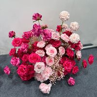 Meerkleurige kunstzijde bloemenrij voor bruiloft gangpad tafeldecoratie evenement decoratie