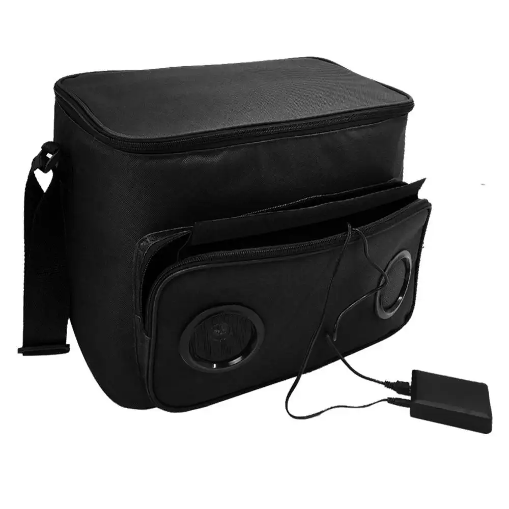 12 can waterproof inside wireless speaker insulated cooler bag with blue tooth speaker and battery