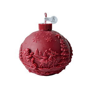 Embossed <b>Christmas</b> Ball Scented Candle Santa Snowflake Handmade Soy Candle Xmas Gift Decor - Product Image 5