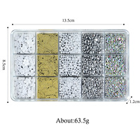 Kit de Breloques Japonaises Multi-Styles pour Ongles, Strass et Perles en Plastique, Facile à Utiliser, Idéal pour la Manucure DIY - Vente Flash