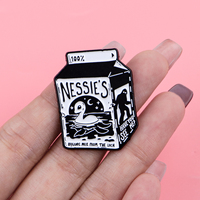Broche en émail motif dessin animé 'Monster Milk', mignonne, pour chapeau, revers, sac à dos, accessoires vestimentaires, bijoux amusants, cadeaux pour amis