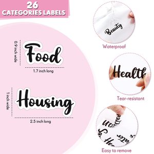 Set di Agende per Budget A6 in Vendita, Sistema di Gestione del Budget con Buste per Contanti, Pianificatori con Fogli per le Spese e Etichette Adesive - Product Image 6