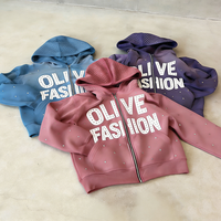 Sweat à capuche surdimensionné pour homme, personnalisé, 100% coton 480 g/m², délavé à l'acide, zippé, avec impression en relief et strass, style streetwear