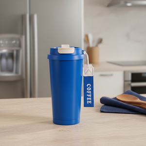 Taza <span class=keywords><strong>Termo</strong></span> de Acero Inoxidable de Doble Pared con Aislamiento al Vacío, con Correa, para Café, 500 ml, en Oferta - Product Image 2