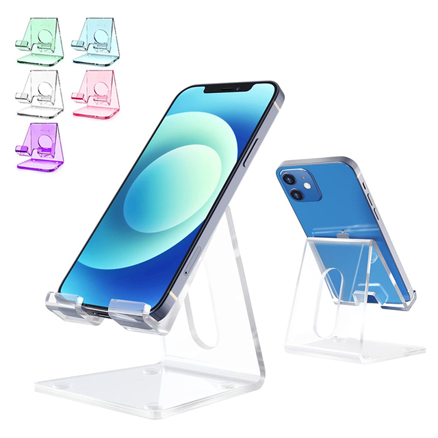 Desktop Transparent 4mm Acrylic Modern Portable Mobile Phone & Tablet Display Stand with for