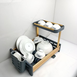 Escurridor de Platos para Cocina de Alta Calidad, de Aluminio y Plástico, de 2 Niveles, con Portautensilios, Organizador de Cocina - Product Image 2