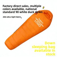 Sac de couchage en duvet de canard blanc à 90% pour adultes, camping en plein air, portable, chaud, hiver, ultraléger, sac de couchage en duvet d'oie