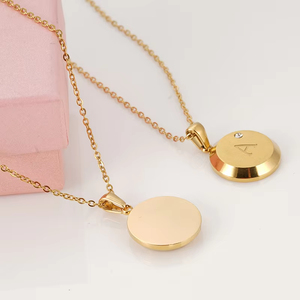 <strong>Fashion</strong> Jewelry Letter Pendant Stainless Steel Necklace Zircon Alphabet Letter 18K Gold Plated 26 A-Z Inital Women <strong>Accessories</strong> - Product Image 4