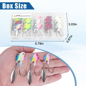 16pcs Swimbait Jig Heads Underspin Jig Head Hooks avec Willow Blade Swim Jigs pour la pêche à l'achigan Spinner Leurre - Product Image 4