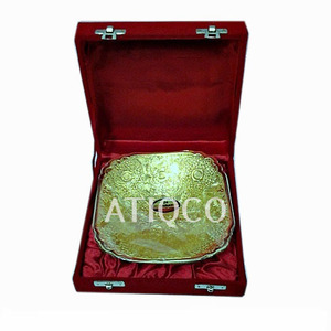 ถ้วยน๊อตทองเหลืองชุบทองยั่งยืนทันสมัยทันสมัยสไตล์การออกแบบที่แปลกใหม่จานโลหะขัดเงาในกล่องกำมะหยี่สำหรับเป็นของขวัญขององค์กร - Product Image 1