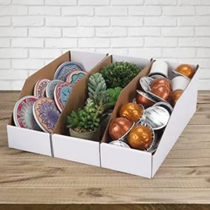 Vente en gros Présentoir de comptoir moderne à <span class=keywords><strong>2</strong></span> niveaux Boîte de présentation de vente au détail en carton ondulé créative écologique - Product Image 4