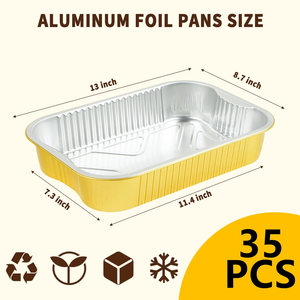 Disposable Gold Rectangular Eco-Friendly Food Grade Bowl 200ml Aluminium <b>Foil</b> <b>Container</b> with Plastic Lid Customised - Product Image 3