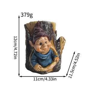 Resin <b>Tree</b> Stump Dwarf Flower <b>Pot</b> With Succulent Planter Desktop Creative Decor For Home Garden <b>Plant</b> Display - Product Image 3
