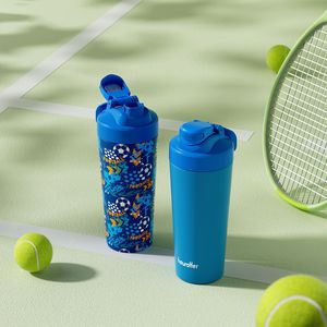 Custom Molded <b>Shaker</b> Cup 2024 Quick Opening Hidden Handle Reusable Sports <b>Bottle</b> With Measuring Lines And Stirring Ball - Product Image 4