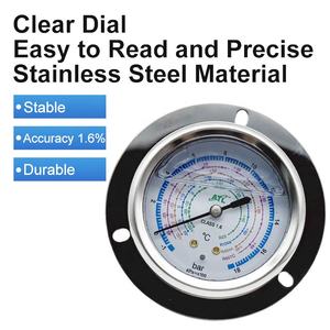 Soğutma ünitesi için 1/4 SAE bağlantı SUS304 silikon veya gliserin dolum yağ basınç göstergesi - Product Image 6