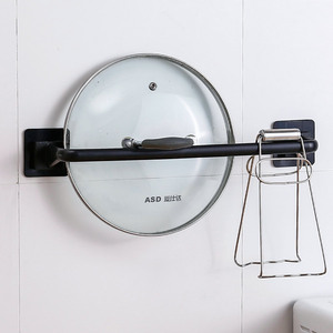 Porte-serviettes mural Huiqisi sans perçage, en ABS, pour salle de bain et cuisine, avec crochets multifonctionnels - Product Image 3