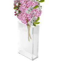 Vase à fleur acrylique clair de livre, support de fleur acrylique clair en forme de livre