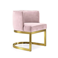 Fauteuil d'appoint moderne en velours noir avec base en forme de C dorée polie pour salon