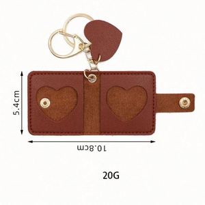 Mini album photo en cuir personnalisable avec logo, porte-clés pendentif pour couple, portable - Product Image 5