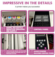 Impresora de inyección de tinta DTF con boquilla F1080 para impresión de etiquetas en camisetas con horno de polvo agitador y material flexible. ¡Novedad!