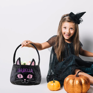 Cesta de dulces de araña con nombre bordado para niños, cubo de peluche de araña para Halloween, para recoger dulces o retoques - Product Image 6
