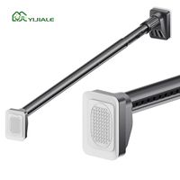 Tringle à rideaux télescopique YIJIALE OEM en métal, robuste, anti-rouille, gris foncé, 1-2,2 m, 32 mm, à tension rapide en un clic, pour support profond