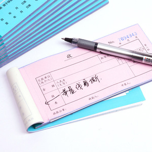 Deli Single Column Receipt Book 3-Ply 20 Sets Carbonless <b>Paper</b> Blue Cover For Business Use - Product Image 2