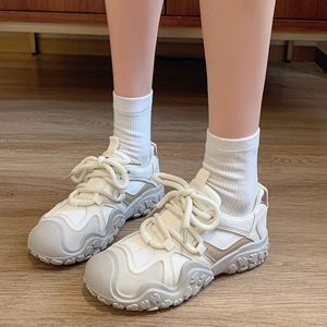 Popular Retro Platform Sports <b>Shoes</b>, Light Breathable Mesh Design, Daily Wear Hiking & Running Footwear - Product Image 1