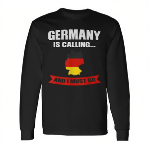 Germany Is Calling And I Must Go Long Sleeve T-Shirt Germany <b>Map</b> Design - Product Image 2