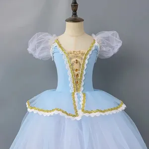 新款女童芭蕾舞裙服装儿童小天鹅薄纱短裙长款柔软面纱公主裙