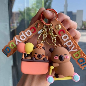 Capibala Cute Doll <b>Keychain</b> Small Rubber Machine Bag Hanging Accessories for Car & Small Gift Wholesale - Product Image 3